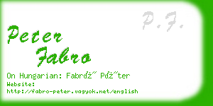 peter fabro business card